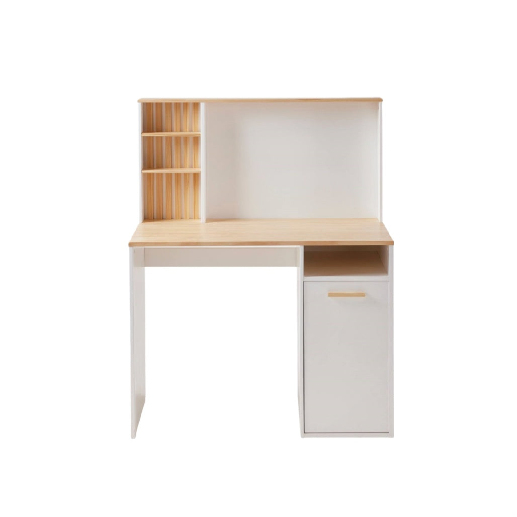 Bureau de travail avec rangement en mélaminé - 120 x 60 x 150